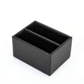 Black Leather 10pc Coaster Holder